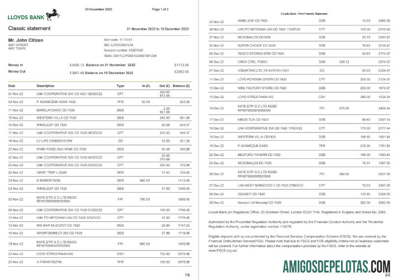 USA Lloyds Bank 2p amostra